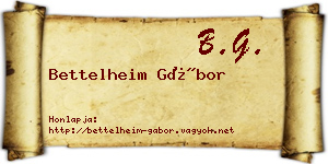Bettelheim Gábor névjegykártya